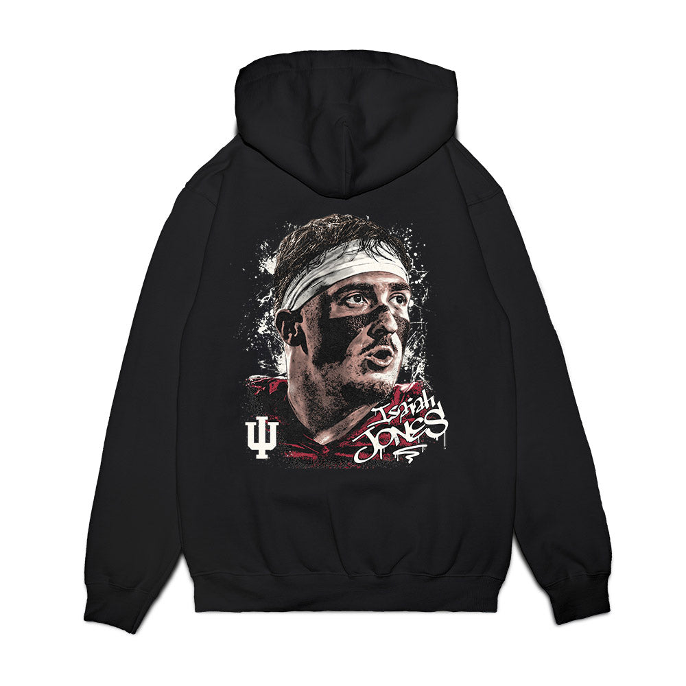 Indiana - NCAA Football : Isaiah Jones - Game Face Premium Hooded Sweatshirt-1