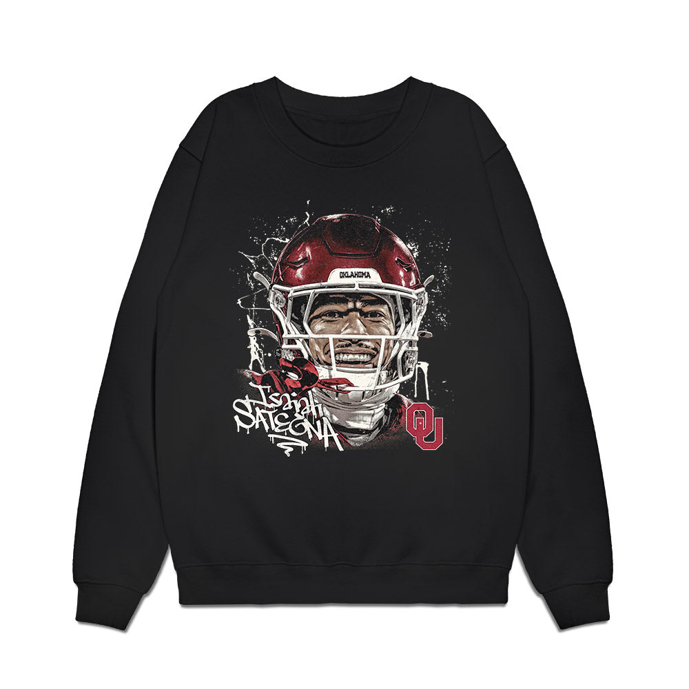 Oklahoma - NCAA Football : Isaiah Sategna III - Game Face Premium Crewneck Sweatshirt-0