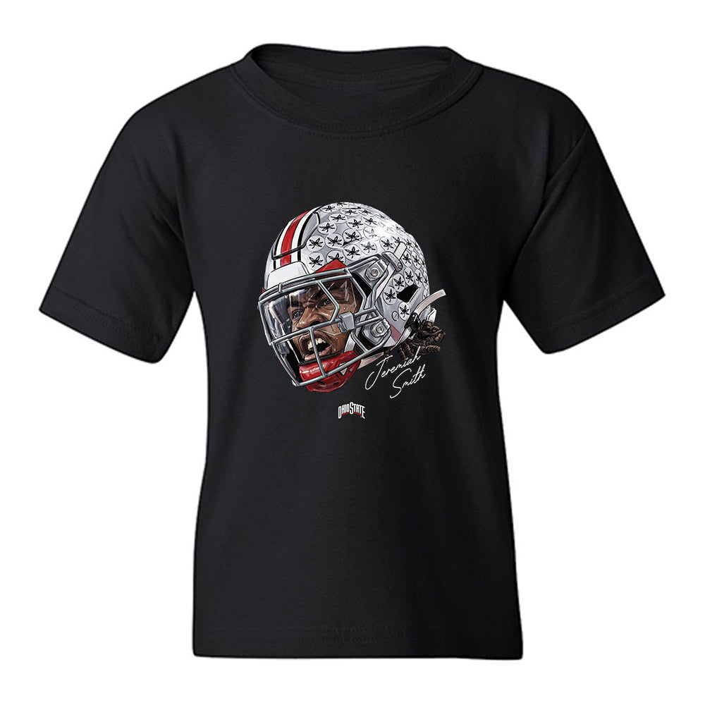 Ohio State - NCAA Football : Jeremiah Smith - Game Face Youth T-Shirt-0