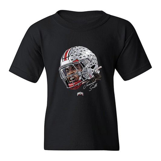 Ohio State - NCAA Football : Jeremiah Smith - Game Face Youth T-Shirt-0
