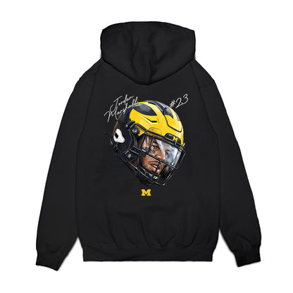 Michigan - NCAA Football : Jordan Marshall - Game Face Premium Hooded Sweatshirt-1