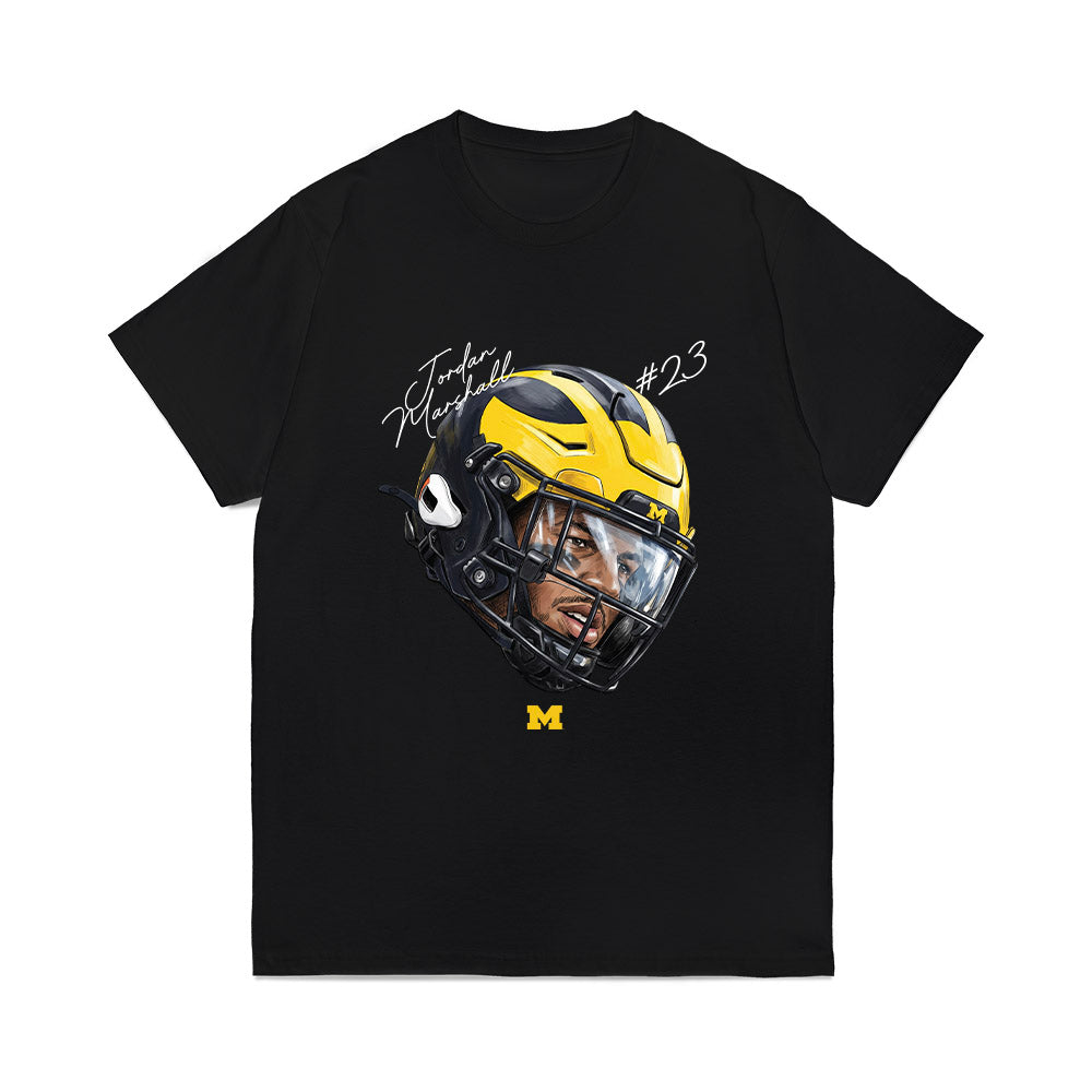 Michigan - NCAA Football : Jordan Marshall - Game Face Comfort Colors T-Shirt-0
