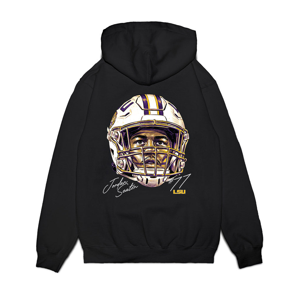 LSU - NCAA Football : Jordan Seaton - Game Face Premium Hooded Sweatshirt-1