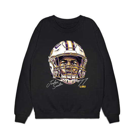 LSU - NCAA Football : Jordan Seaton - Game Face Premium Crewneck Sweatshirt-0