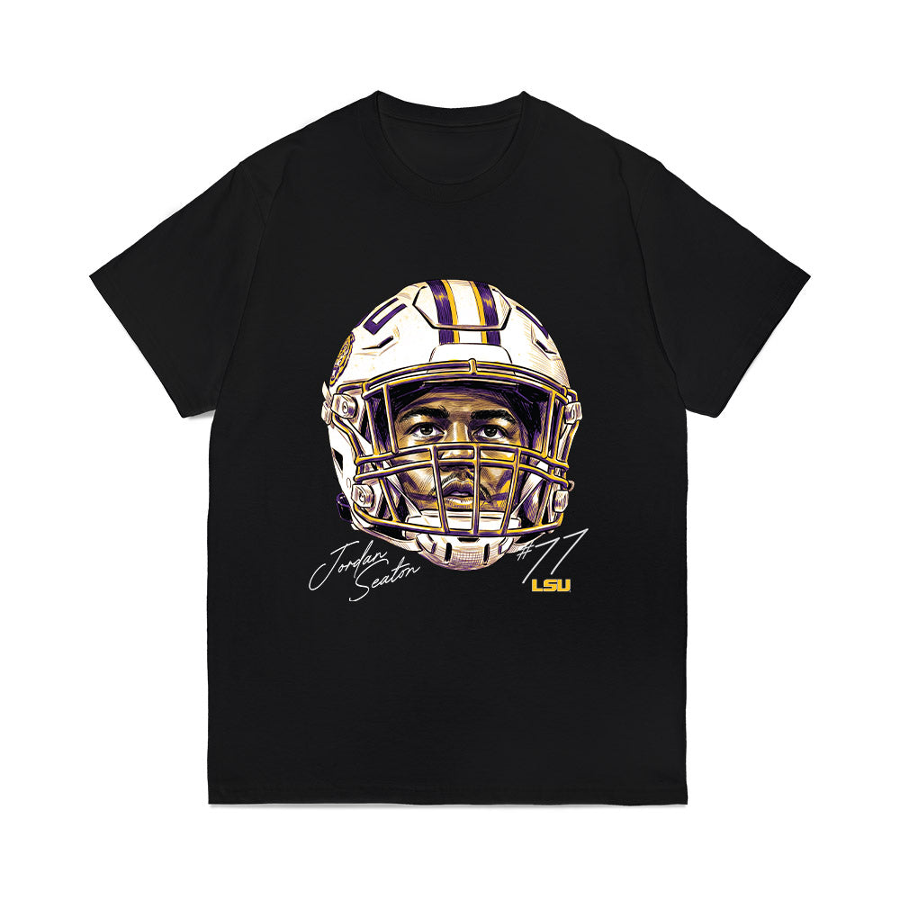 LSU - NCAA Football : Jordan Seaton - Game Face Comfort Colors T-Shirt-0
