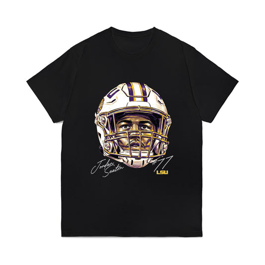 LSU - NCAA Football : Jordan Seaton - Game Face Comfort Colors T-Shirt-0