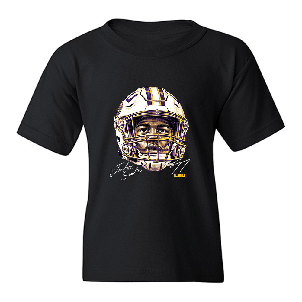 LSU - NCAA Football : Jordan Seaton - Game Face Youth T-Shirt-0