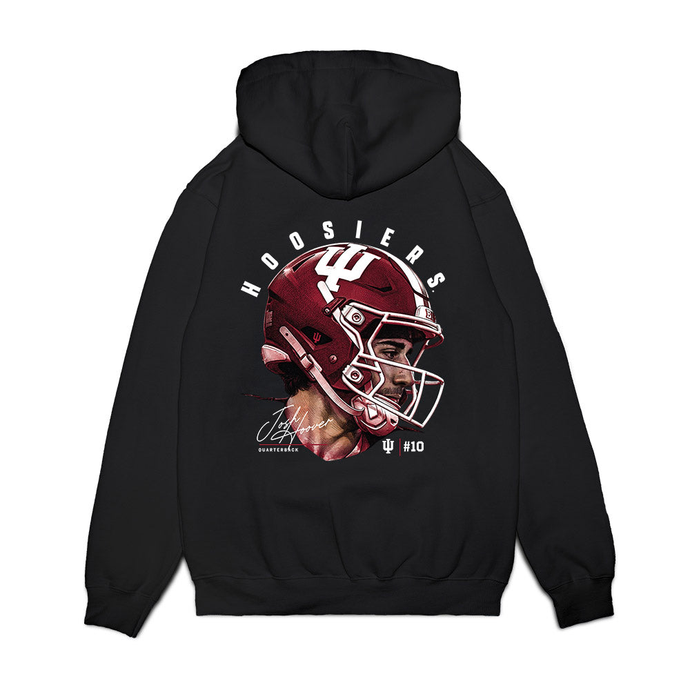 Indiana - NCAA Football : Josh Hoover - Game Face Premium Hooded Sweatshirt-1