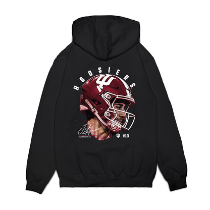 Indiana - NCAA Football : Josh Hoover - Game Face Premium Hooded Sweatshirt-1