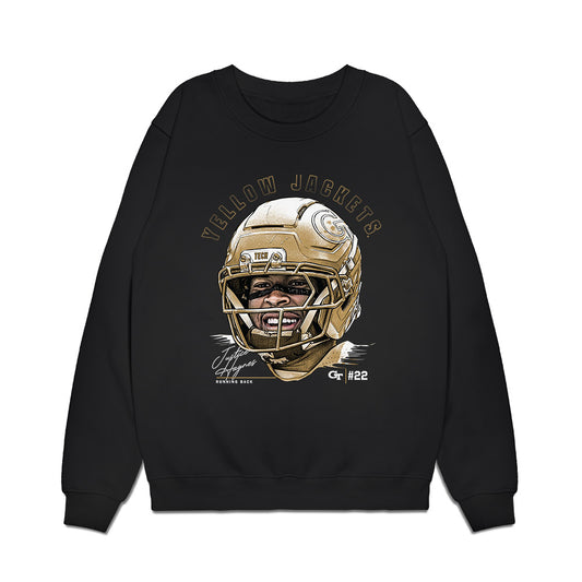 Georgia Tech - NCAA Football : Justice Haynes - Game Face Premium Crewneck Sweatshirt-0