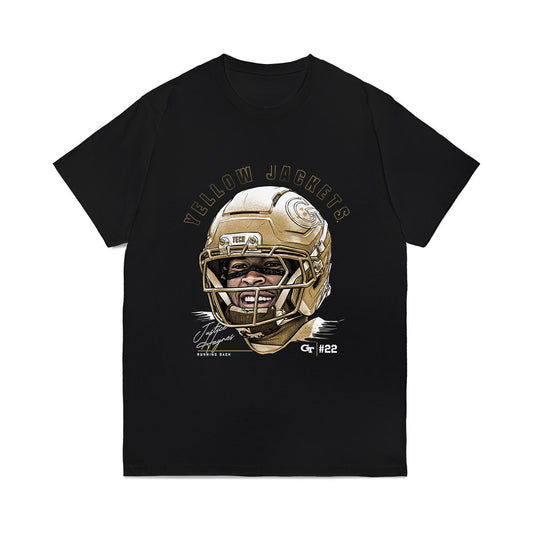 Georgia Tech - NCAA Football : Justice Haynes - Game Face Comfort Colors T-Shirt-0