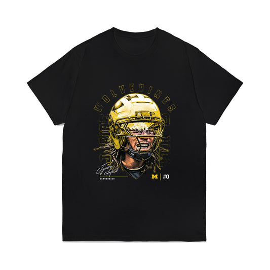 Michigan - NCAA Football : Jyaire Hill - Game Face Comfort Colors T-Shirt-0