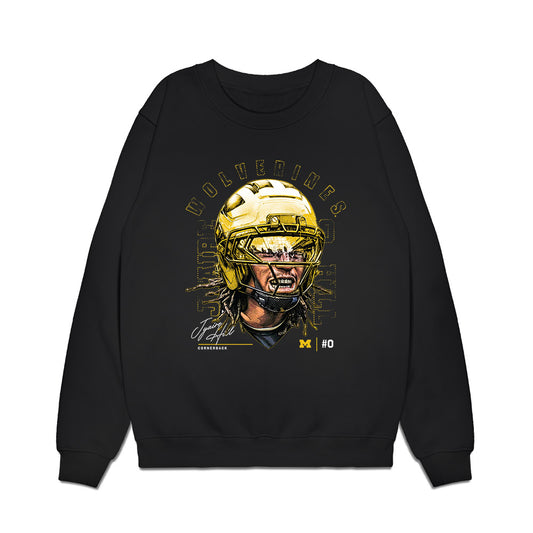 Michigan - NCAA Football : Jyaire Hill - Game Face Premium Crewneck Sweatshirt-0