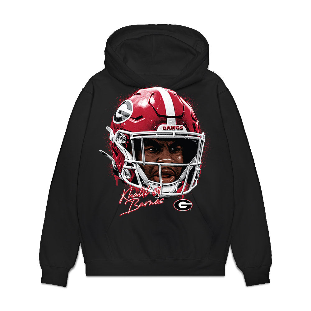 Georgia - NCAA Football : Khalil Barnes - Game Face Premium Hooded Sweatshirt-1