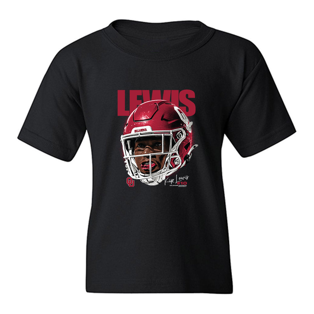 Oklahoma - NCAA Football : Kip Lewis - Game Face Youth T-Shirt-0