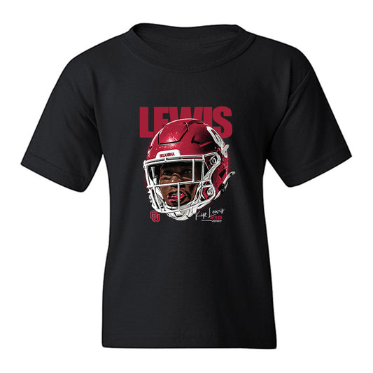 Oklahoma - NCAA Football : Kip Lewis - Game Face Youth T-Shirt-0
