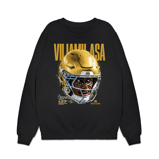 Notre Dame - NCAA Football : Kyngstonn Viliamu-Asa - Game Face Premium Crewneck Sweatshirt-0