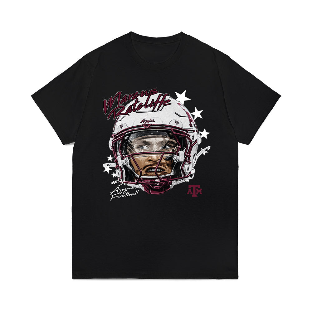 Texas A&M - NCAA Football : Marcus Ratcliffe - Game Face Comfort Colors T-Shirt-0