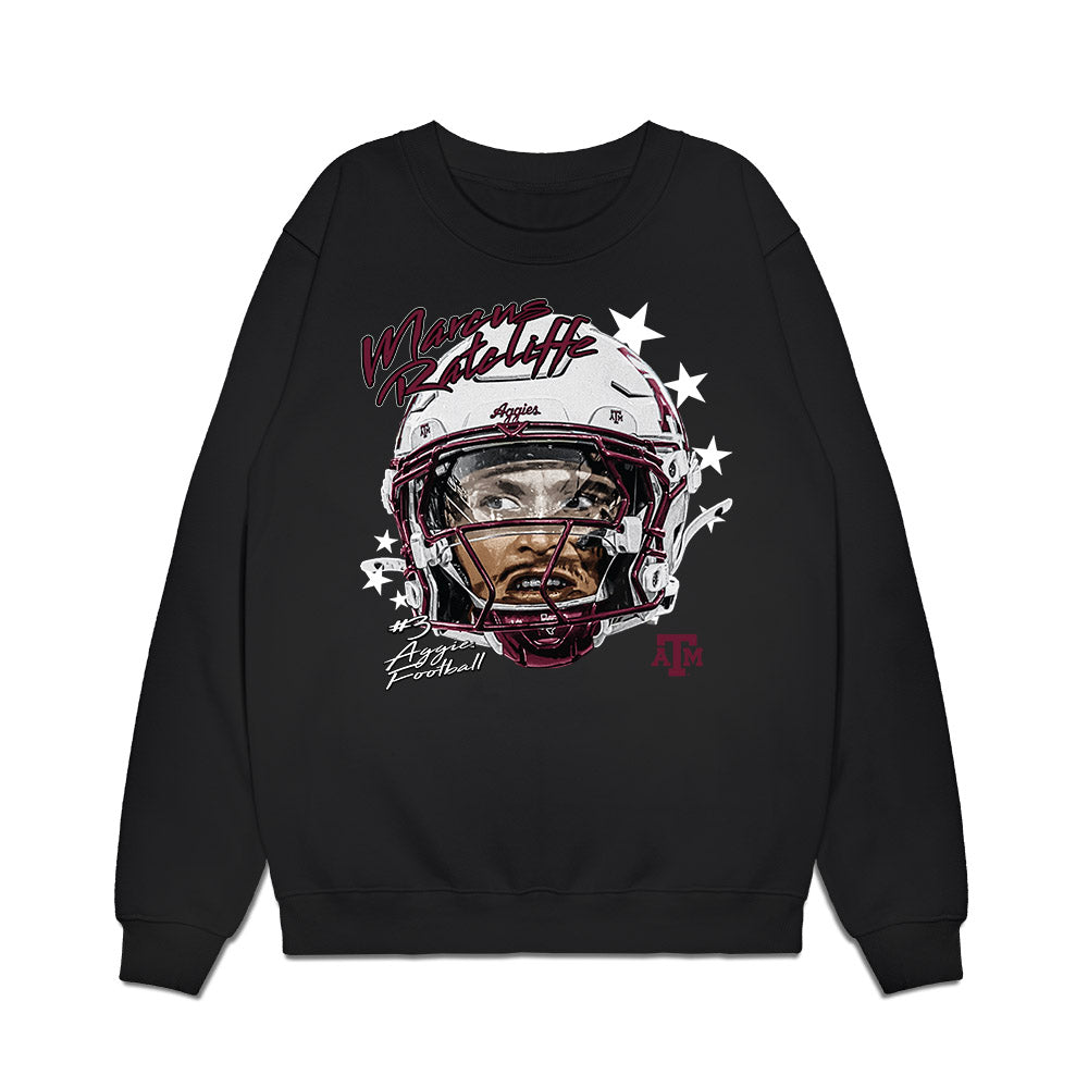 Texas A&M - NCAA Football : Marcus Ratcliffe - Game Face Premium Crewneck Sweatshirt-0