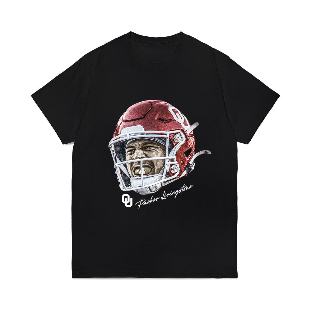 Oklahoma - NCAA Football : Parker Livingstone - Game Face Comfort Colors T-Shirt-0