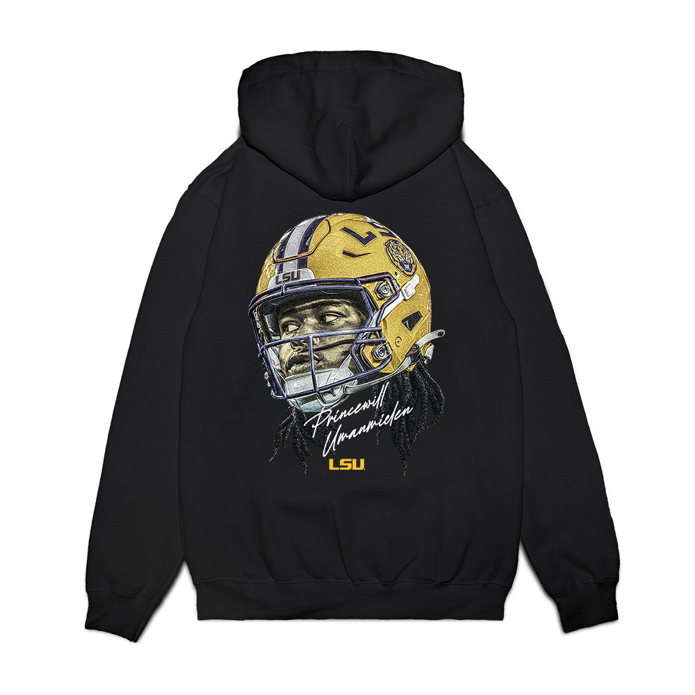 LSU - NCAA Football : Princewill Umanmielen - Game Face Premium Hooded Sweatshirt-1