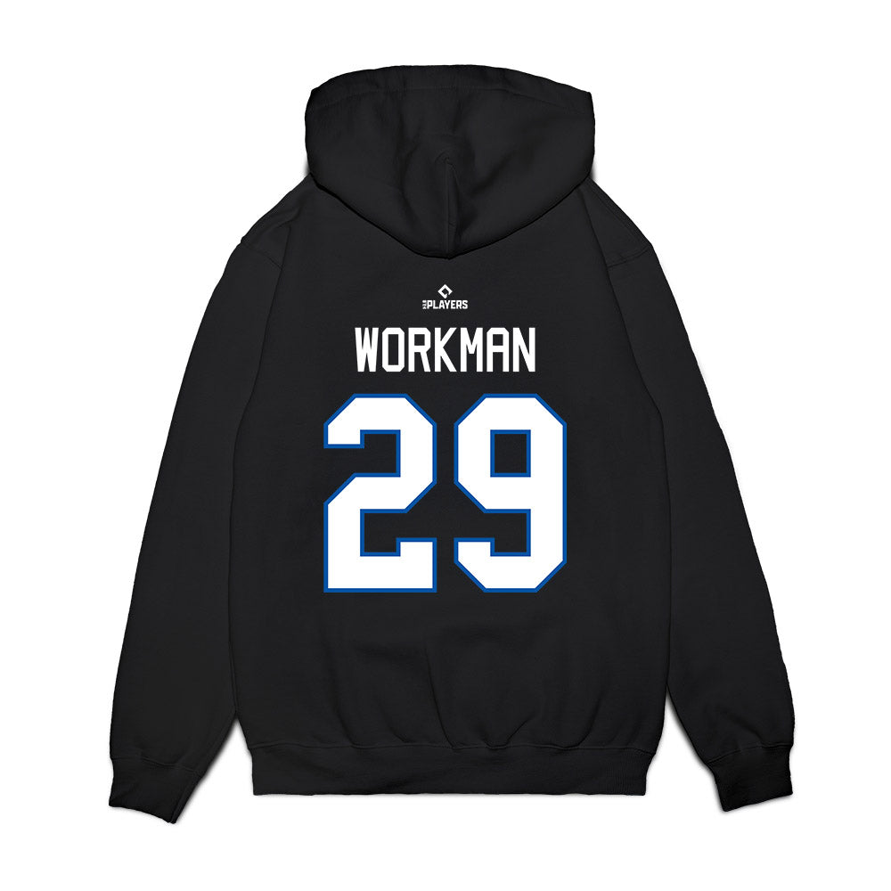 Durham Bulls - MILB Baseball : Logan Workman - Premium Hooded Sweatshirt-1