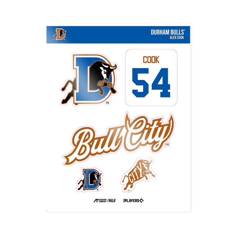 Durham Bulls - MILB Baseball : Alex Cook - Sticker Sheet-0