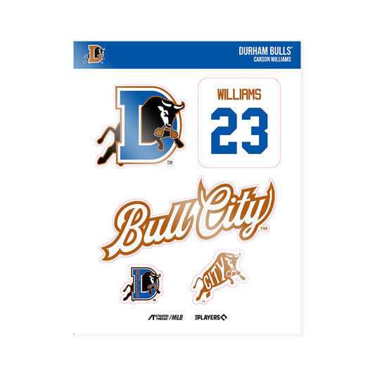 Durham Bulls - MILB Baseball : Carson Williams - Sticker Sheet-0