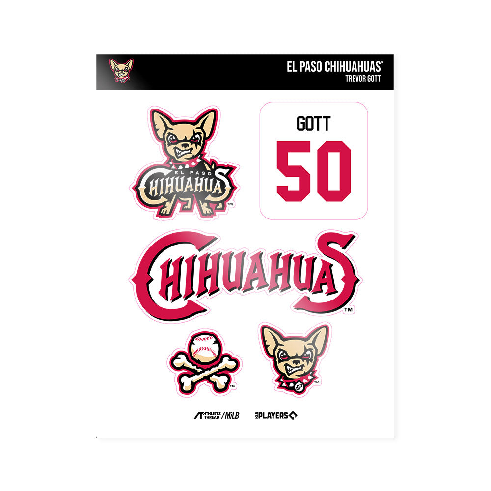 El Paso Chihuahuas - MILB Baseball : Trevor Gott - Sticker Sheet-0