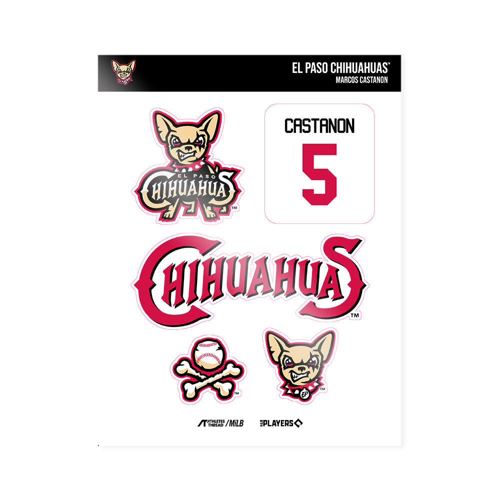 El Paso Chihuahuas - MILB Baseball : Marcos Castanon - Sticker Sheet-0