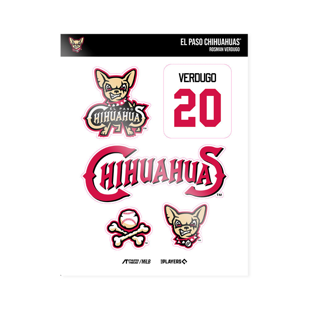 El Paso Chihuahuas - MILB Baseball : Rosman Verdugo - Sticker Sheet-0