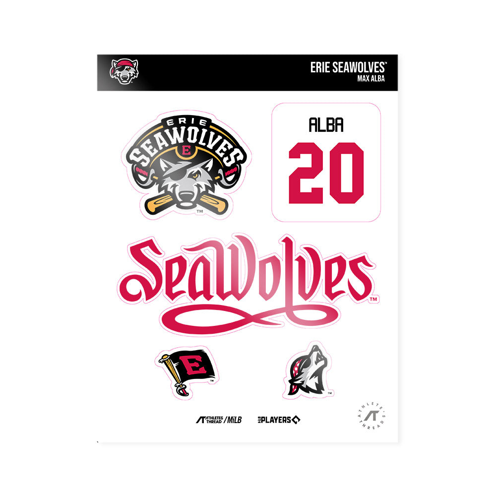 Erie SeaWolves - MILB Baseball : Max Alba - Sticker Sheet-0
