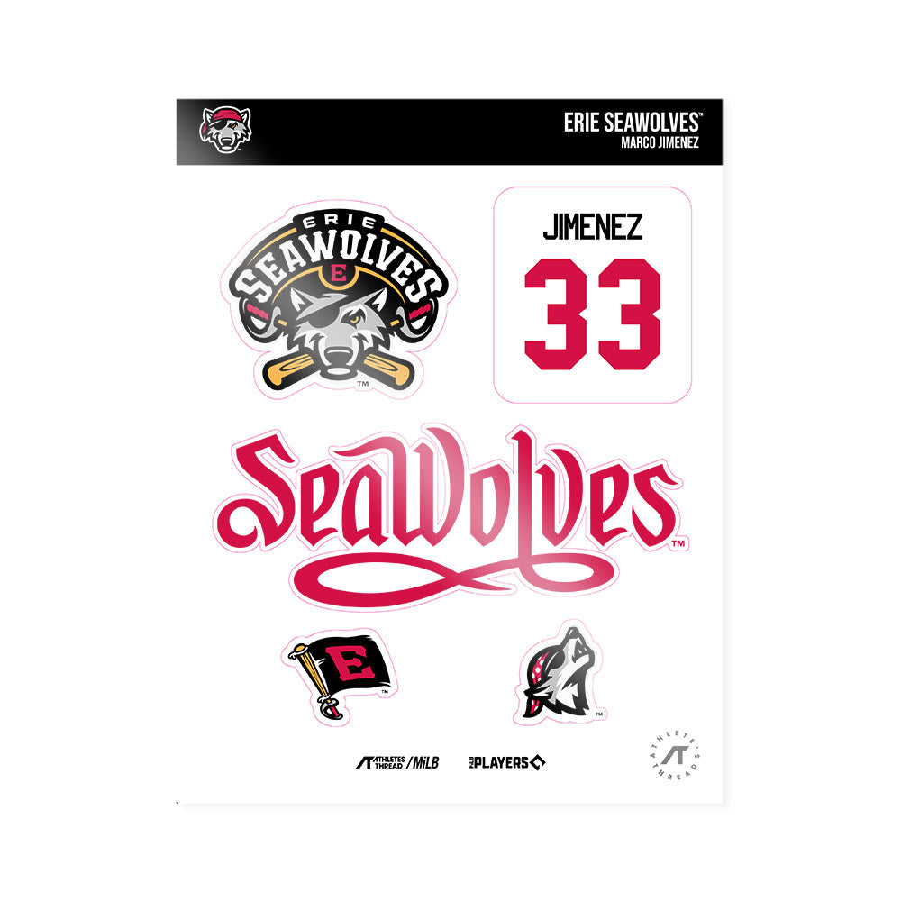 Erie SeaWolves - MILB Baseball : Marco Jimenez - Sticker Sheet-0