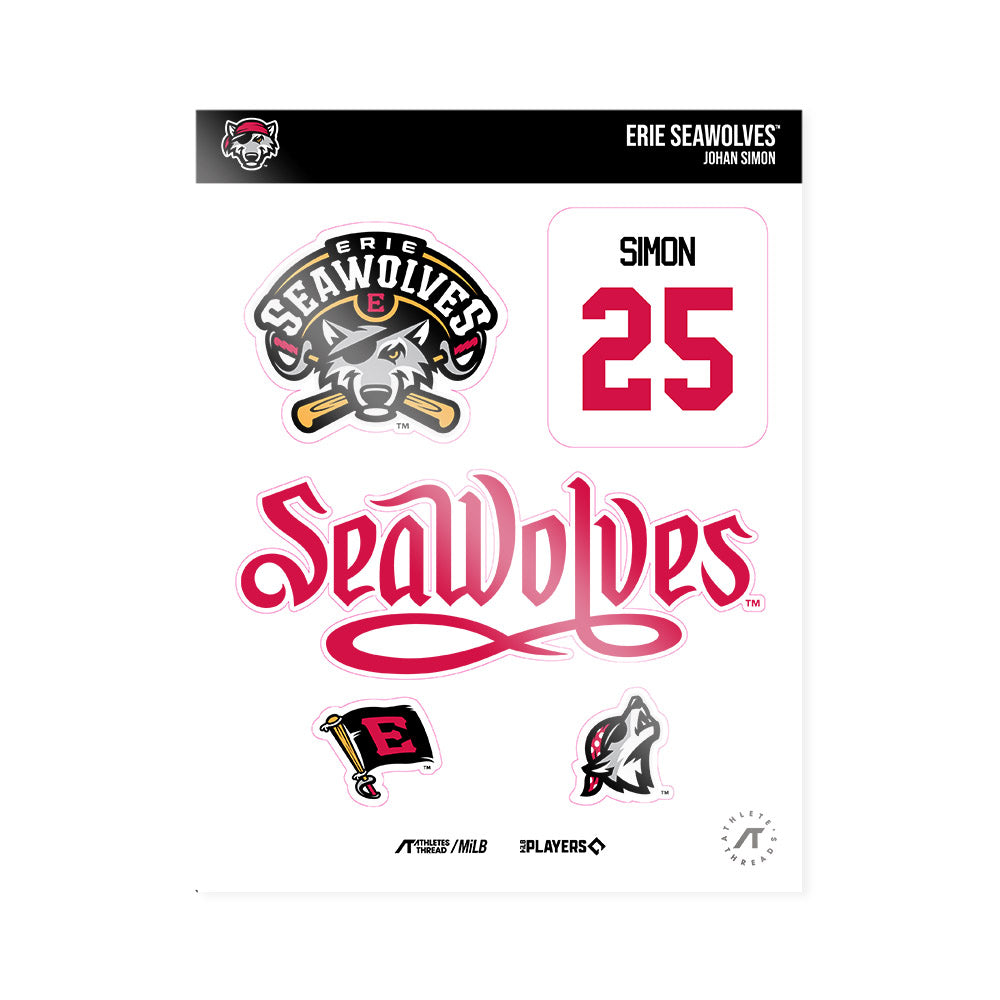 Erie SeaWolves - MILB Baseball : Johan Simon - Sticker Sheet-0