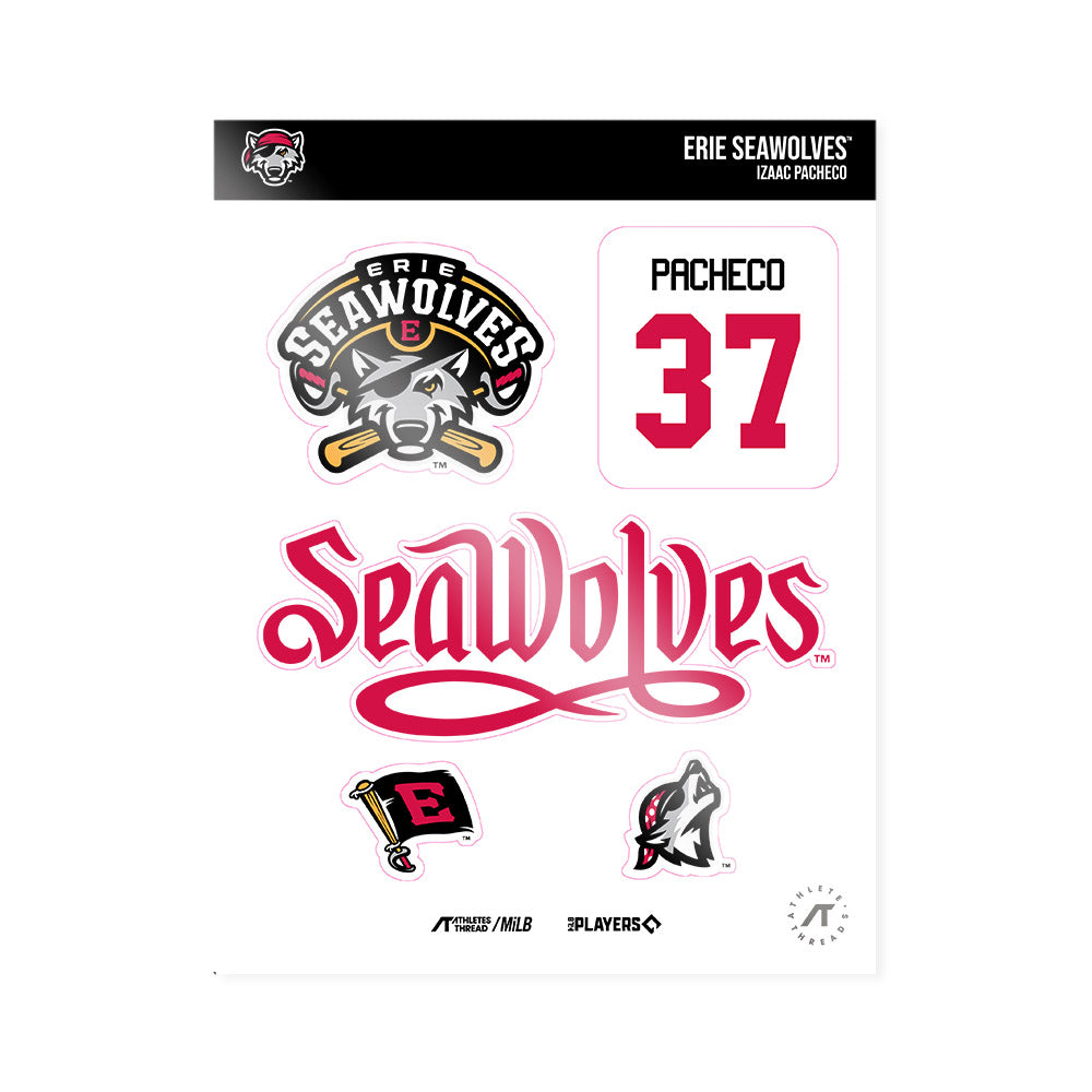 Erie SeaWolves - MILB Baseball : Izaac Pacheco - Sticker Sheet-0
