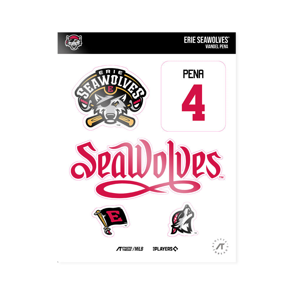 Erie SeaWolves - MILB Baseball : Viandel Pena - Sticker Sheet-0