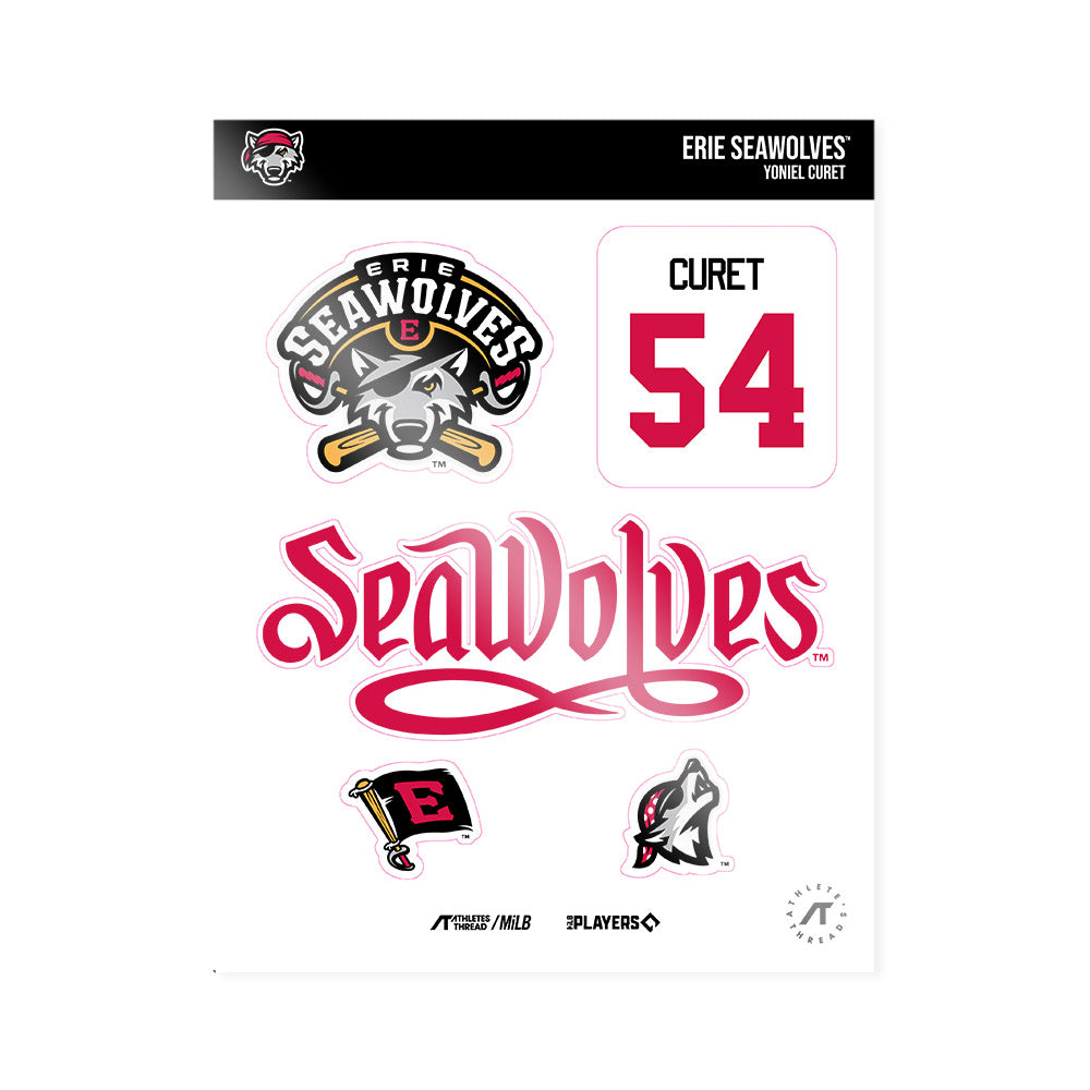 Erie SeaWolves - MILB Baseball : Yoniel Curet - Sticker Sheet-0