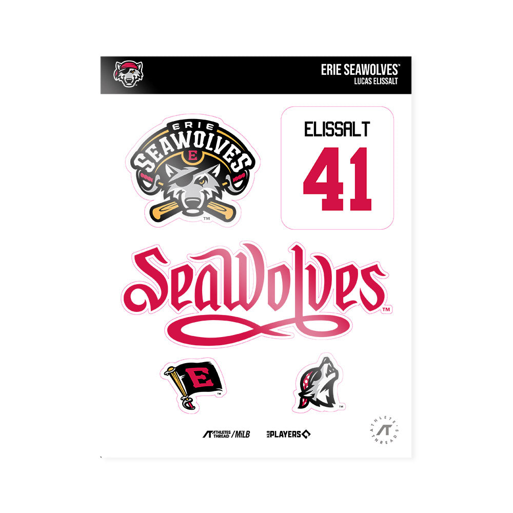 Erie SeaWolves - MILB Baseball : Lucas Elissalt - Sticker Sheet-0