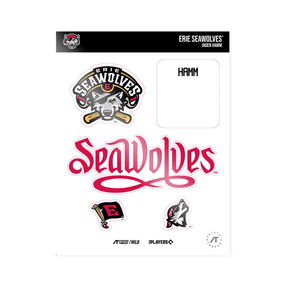 Erie SeaWolves - MILB Baseball : Jaden Hamm - Sticker Sheet-0