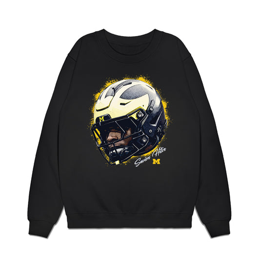 Michigan - NCAA Football : Savion Hiter - Game Face Premium Crewneck Sweatshirt-0