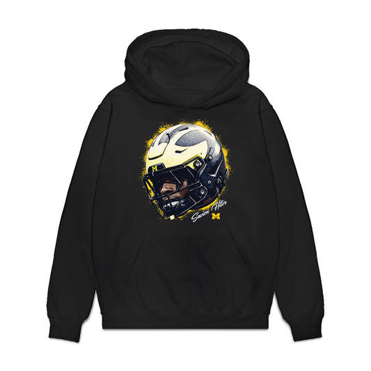 Michigan - NCAA Football : Savion Hiter - Game Face Premium Hooded Sweatshirt-0