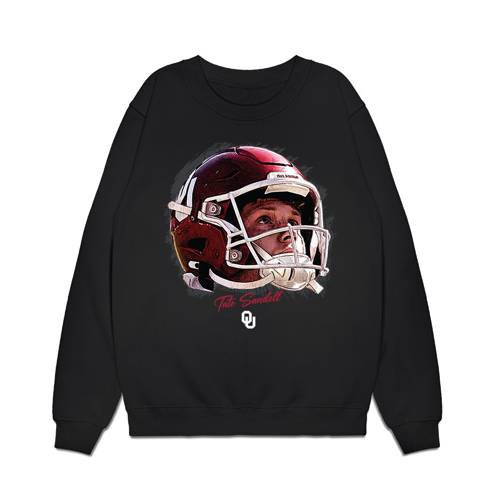 Oklahoma - NCAA Football : Tate Sandell - Gameface Premium Crewneck Sweatshirt-0
