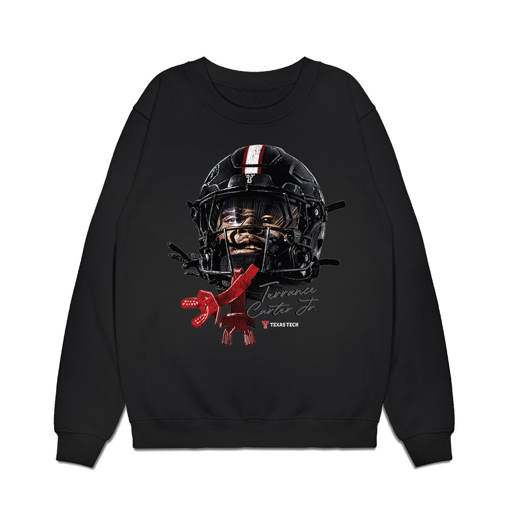 Texas Tech - NCAA Football : Terrance Carter Jr - Game Face Premium Crewneck Sweatshirt-0