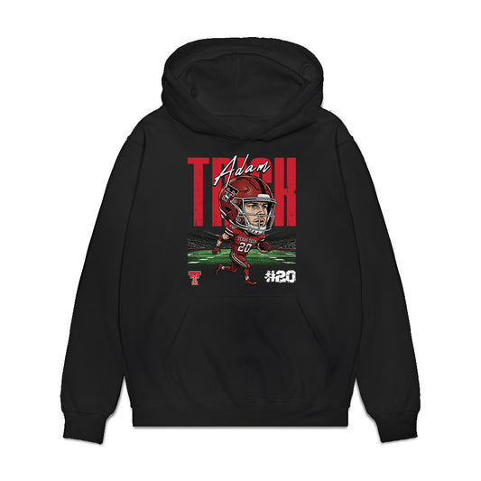 Texas Tech - NCAA Football : Adam Trick - Caricature Premium Hooded Sweatshirt-0