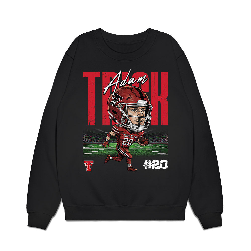 Texas Tech - NCAA Football : Adam Trick - Caricature Premium Crewneck Sweatshirt-0