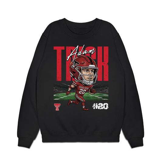 Texas Tech - NCAA Football : Adam Trick - Caricature Premium Crewneck Sweatshirt-0