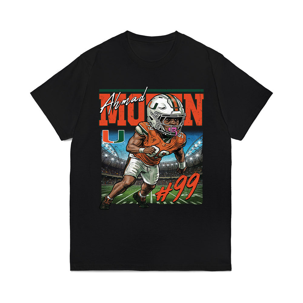 Miami - NCAA Football : Ahmad Moten Sr. - Caricature Comfort Colors T-Shirt-0