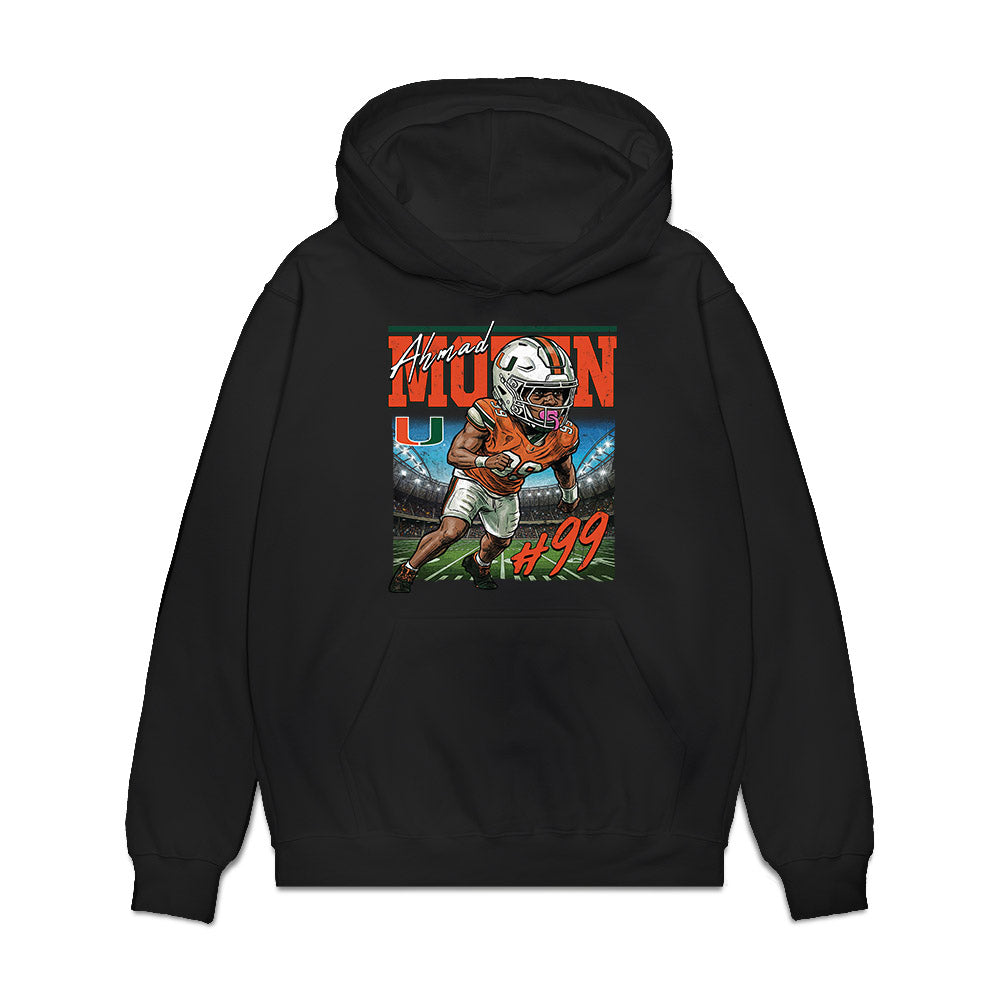 Miami - NCAA Football : Ahmad Moten Sr. - Caricature Premium Hooded Sweatshirt-0
