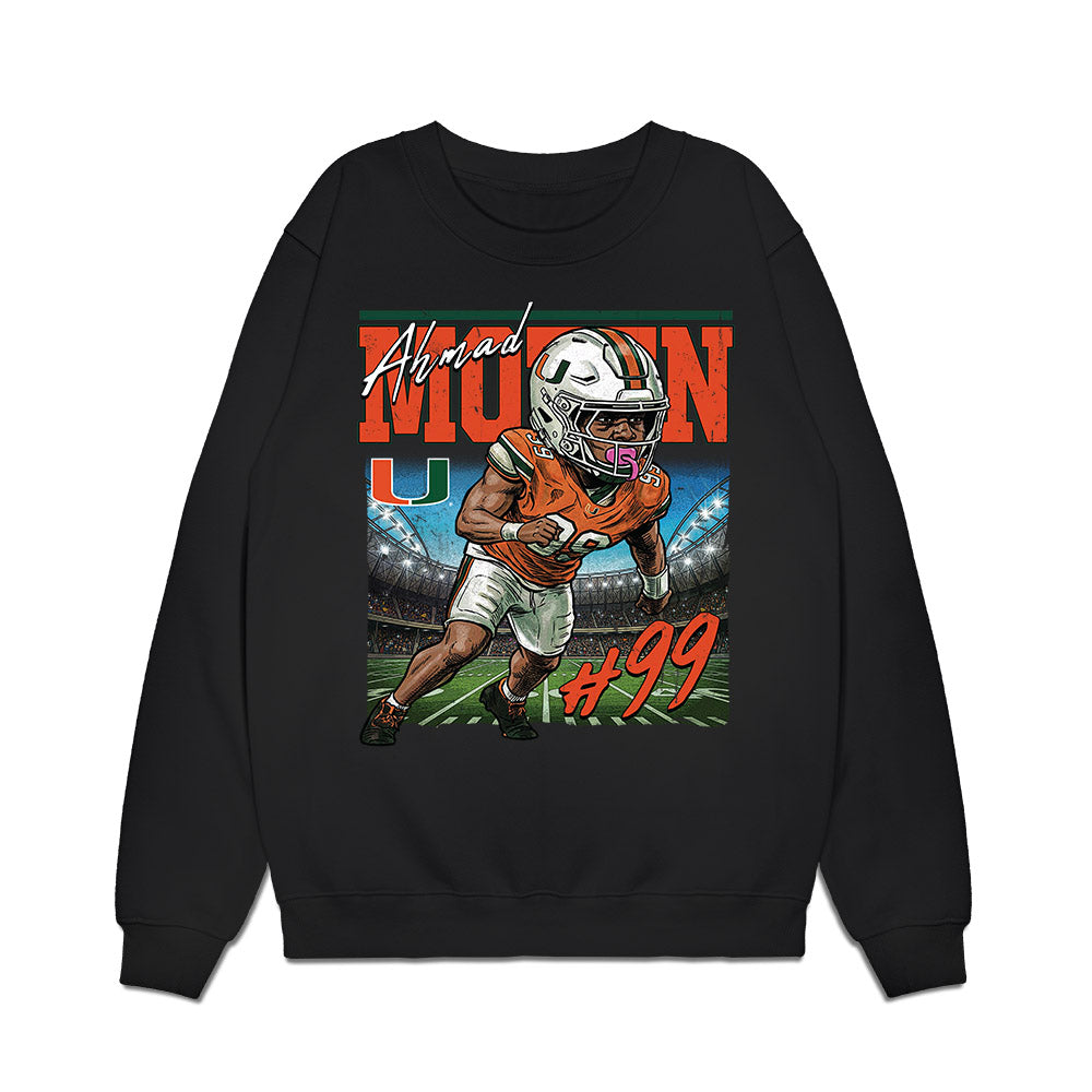 Miami - NCAA Football : Ahmad Moten Sr. - Caricature Premium Crewneck Sweatshirt-0