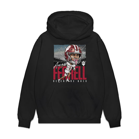 Indiana - NCAA Football : Amare Ferrell - Caricature Premium Hooded Sweatshirt-0